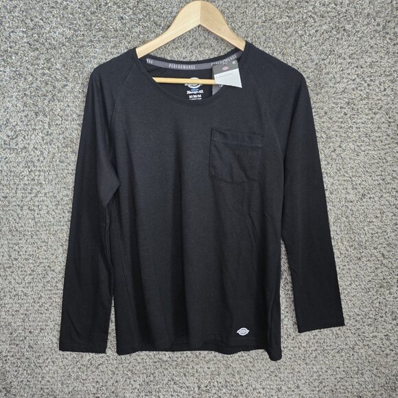 Dickies Top Womens Medium Black Temp IQ Cooling Long Sleeve Tee Casual - Picture 1 of 7